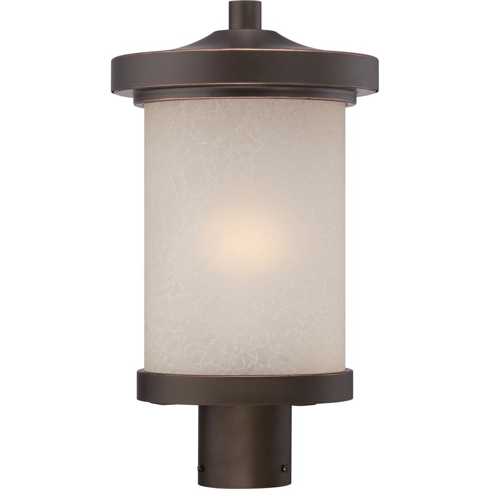 Nuvo Lighting 62/644  Diego - LED Outdoor Post with Satin Amber Glass in Mahogany Bronze Finish